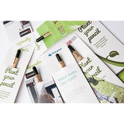 Branded Promotional SPROUT CUSTOMISED PENCIL with Sleeve Seeds From Concept Incentives.