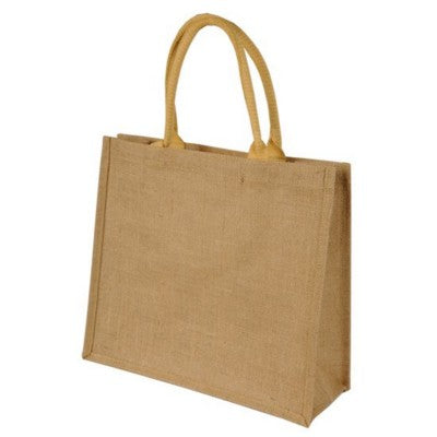 Branded Promotional CHENNAI SHORT HANDLED NATURAL JUTE SHOPPER TOTE BAG Bag From Concept Incentives.