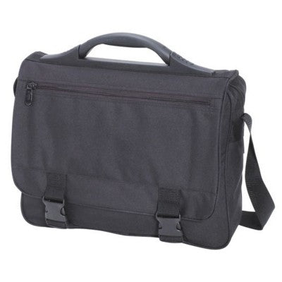 Branded Promotional DUBLIN BRIEFCASE BUSINESS BAG in Black Bag From Concept Incentives.