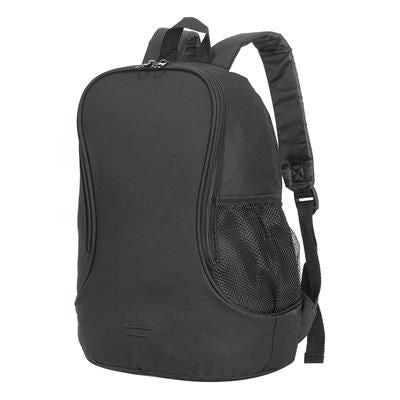 Branded Promotional FUJI BASIC BACKPACK RUCKSACK in Black Bag From Concept Incentives.