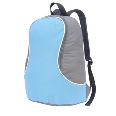 Branded Promotional FUJI BASIC BACKPACK RUCKSACK in Light Blue & Dark Grey Bag From Concept Incentives.