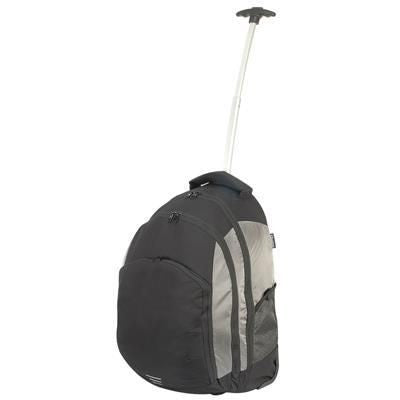 Branded Promotional SHUGON CARRARA MONOPOLE TROLLEY BACKPACK RUCKSACK in Black & Silver Bag From Concept Incentives.