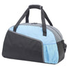 Branded Promotional SALONIKI POLYESTER SPORTS BAG HOLDALL in Black & Light Blue Bag From Concept Incentives.