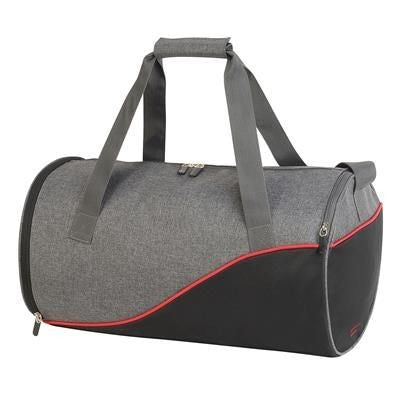 Branded Promotional ANDROS DAILY SPORTS BAG in Grey, Black & Red Bag From Concept Incentives.