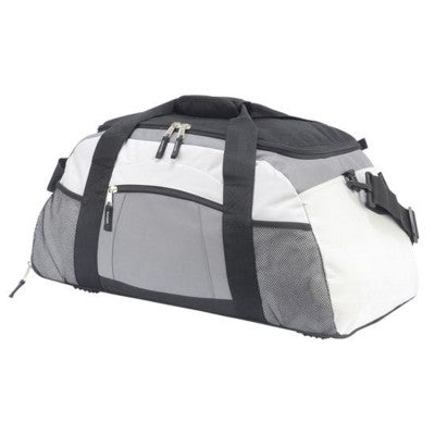 Branded Promotional ATHENA SPORTS BAG OR OVERNIGHT TRAVEL HOLDALL in Grey & Black Bag From Concept Incentives.