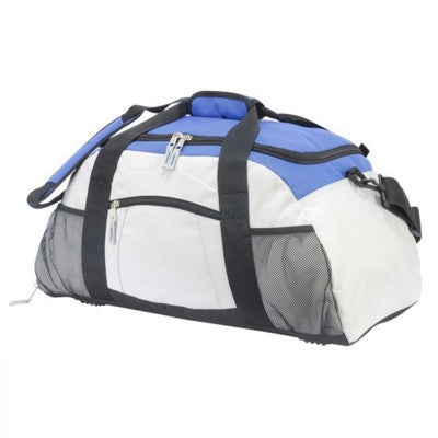 Branded Promotional ATHENA SPORTS BAG OR OVERNIGHT TRAVEL HOLDALL in Pale Grey & Blue Bag From Concept Incentives.