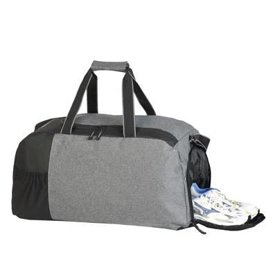 Branded Promotional MARATHON SPORTS BAG in Grey & Black Bag From Concept Incentives.