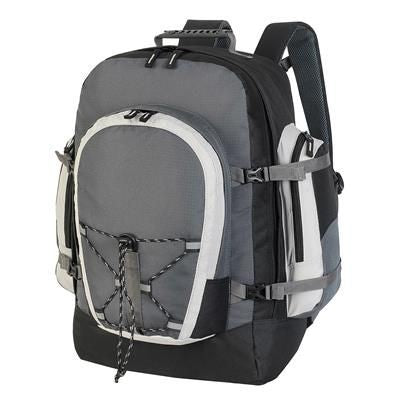 Branded Promotional MONTE ROSA TRIP BACKPACK RUCKSACK in Dark Grey, Black & Pale Grey Bag From Concept Incentives.