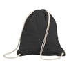 Branded Promotional STAFFORD COTTON DRAWSTRING TOTE BACKPACK RUCKSACK in Black Bag From Concept Incentives.