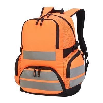 Branded Promotional LONDON PRO HV BACKPACK RUCKSACK in Orange Bag From Concept Incentives.
