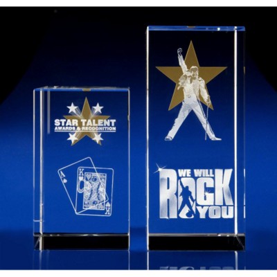 Branded Promotional CRYSTAL GLASS SHOW & CAST PAPERWEIGHT OR AWARD Paperweight From Concept Incentives.