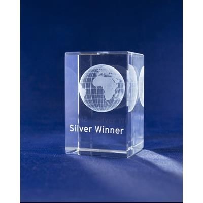 Branded Promotional CRYSTAL GLASS SILVER PAPERWEIGHT OR AWARD Award From Concept Incentives.