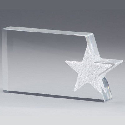 Branded Promotional SWAROVSKI ELEMENTS CRYSTAL STAR GLASS AWARD TROPHY Award From Concept Incentives.