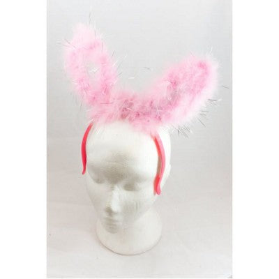 Branded Promotional FLASHING BUNNY RABBIT EARS in Pink with Fur Trim Fancy Dress From Concept Incentives.