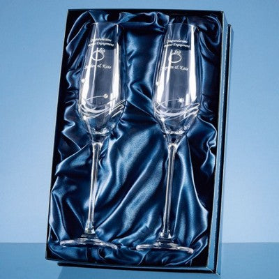 Branded Promotional 2 DIAMANTE CRYSTAL CHAMPAGNE FLUTE SET Champagne Flute From Concept Incentives.