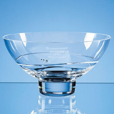 Branded Promotional 24CM DIAMANTE OVAL BOWL with Spiral Design Cutting Bowl From Concept Incentives.