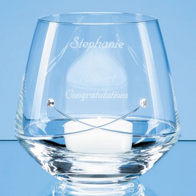 Branded Promotional 9CM DIAMANTE TEALIGHT HOLDER Candle Holder From Concept Incentives.