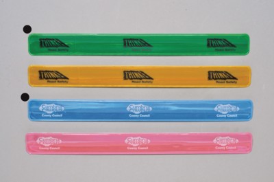 Branded Promotional SLAP BAND ARM BAND in Reflective Material Arm Band From Concept Incentives.