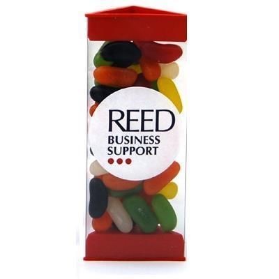 Branded Promotional SMALL PRISM SHAPE SWEETS BOX with Colour End Cap Sweets From Concept Incentives.