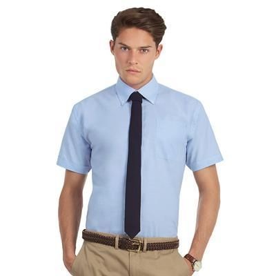 Branded Promotional B&C MENS OXFORD SHORT SLEEVE SHIRT Shirt From Concept Incentives.