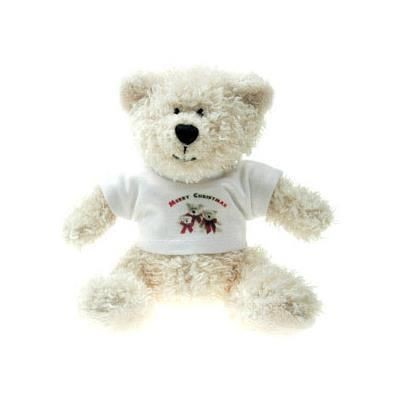 Branded Promotional 16CM SNOWY BEAR with Tee Shirt Soft Toy From Concept Incentives.