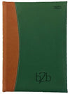 Branded Promotional SORRENTO A5 PAGE DAY DESK DIARY in Green and Tan from Concept Incentives