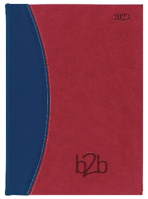 Branded Promotional SORRENTO A5 PAGE DAY DESK DIARY in Red and Blue from Concept Incentives
