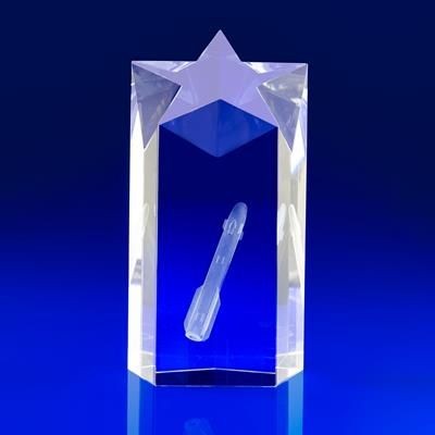 Branded Promotional CRYSTAL GLASS SPACE PAPERWEIGHT OR AWARD Award From Concept Incentives.