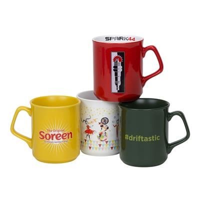 Branded Promotional SPARTA CERAMIC POTTERY MUG in White Mug From Concept Incentives.