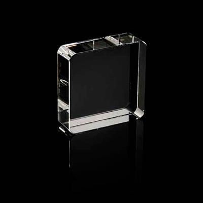 Branded Promotional OPTICAL CRYSTAL SQUARE PAPERWEIGHT Paperweight From Concept Incentives.