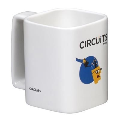 Branded Promotional SQUARE CERAMIC POTTERY MUG in White Mug From Concept Incentives.