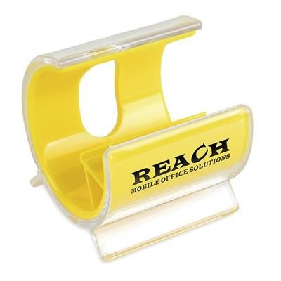 Branded Promotional TURBO MOBILE PHONE HOLDER in Yellow Mobile Phone Stand From Concept Incentives.