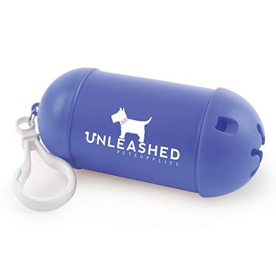 Branded Promotional POOCH in Blue Poop Bag Holder From Concept Incentives.