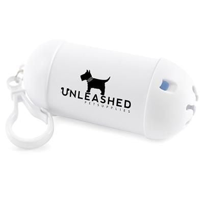 Branded Promotional POOCH in White Poop Bag Holder From Concept Incentives.