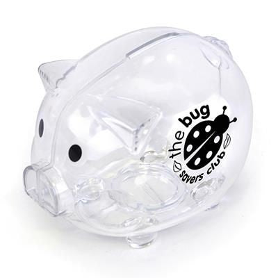 Branded Promotional PIGGY BANK in Translucent Money Box From Concept Incentives.