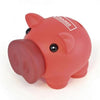 Branded Promotional RUBBER NOSED PIGGY BANK in Red Money Box From Concept Incentives.
