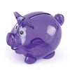 Branded Promotional PIGLET BANK in Purple Money Box From Concept Incentives.