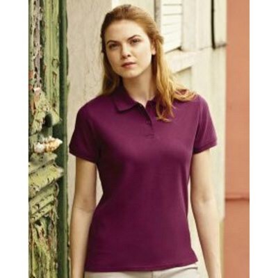 Branded Promotional FRUIT OF THE LOOM LADIES FIT PREMIUM PIQUE POLO SHIRT Polo Shirt From Concept Incentives.