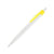 Branded Promotional SUPERSAVER CLICK BALL PEN in White with Yellow Clip Pen From Concept Incentives.