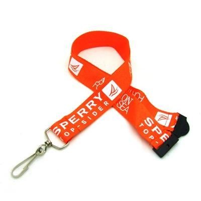 Branded Promotional 1 INCH SILKSCREENED FLAT LANYARD with Sew on Breakaway Lanyard From Concept Incentives.