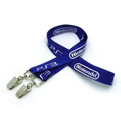 Branded Promotional 3 - 4 INCH SILKSCREENED FLAT LANYARD with Double Standard Attachment Lanyard From Concept Incentives.