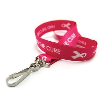 Branded Promotional FUCHSIA PINK BREAST CANCER AWARENESS LANYARD Lanyard From Concept Incentives.