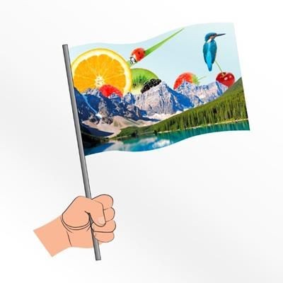 Branded Promotional LARGE SYNTHETIC PAPER HAND WAVING FLAG Flag From Concept Incentives.