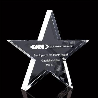 Branded Promotional OPTICAL CRYSTAL GLASS STAR AWARD Award From Concept Incentives.