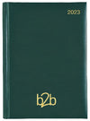 Branded Promotional STRATA A5 PAGADAY STANDARD DESK DIARY in Green from Concept Incentives