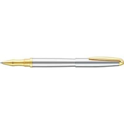Branded Promotional STERLING CLASSIC METAL ROLLERBALL PEN in Silver & Gold Pen From Concept Incentives.