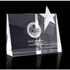 Branded Promotional LARGE CRYSTAL LANDSCAPE WEDGE with Silver Chrome Star Award From Concept Incentives.