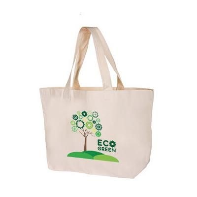 Branded Promotional 100% NATURAL ECO FRIENDLY COTTON SUPER SIZE SHOPPER TOTE BAG Bag From Concept Incentives.