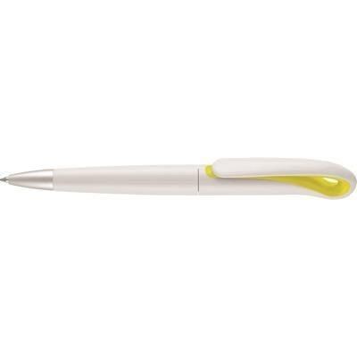 Branded Promotional SWAN BALL PEN in Yellow Pen From Concept Incentives.