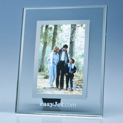 Branded Promotional CLEAR TRANSPARENT FRAME with Mirror Inlay for 4x6 Inch Photo Photo Frame From Concept Incentives.